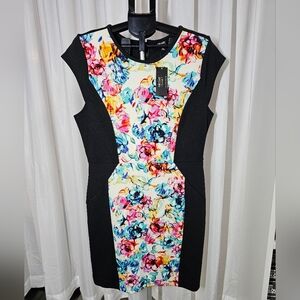 Nicole Miller Black Dress Sleeveless Crew Neck